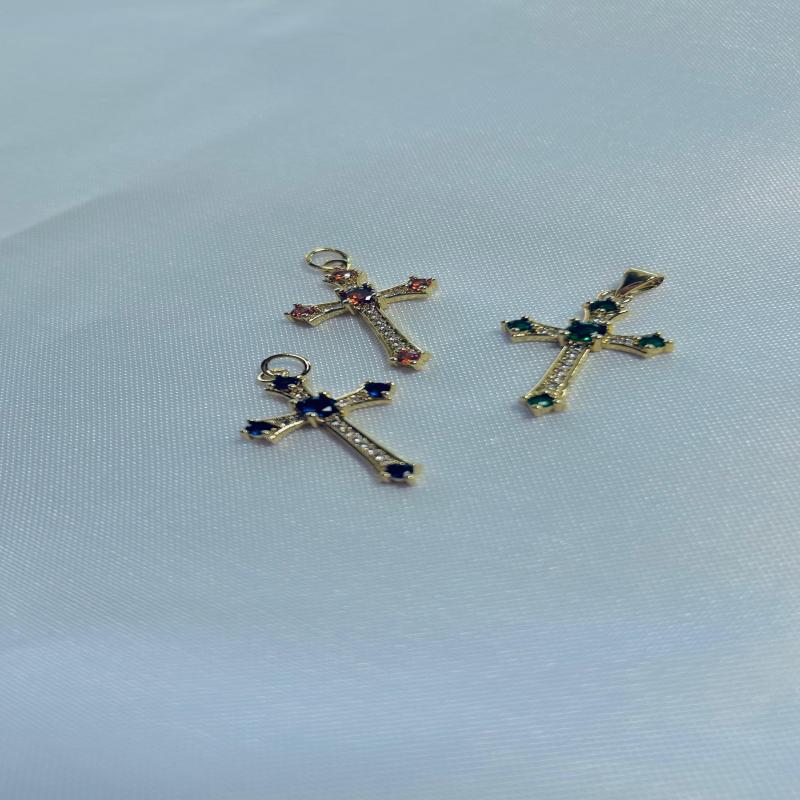 DIJE CRUZ DE CIRCONES